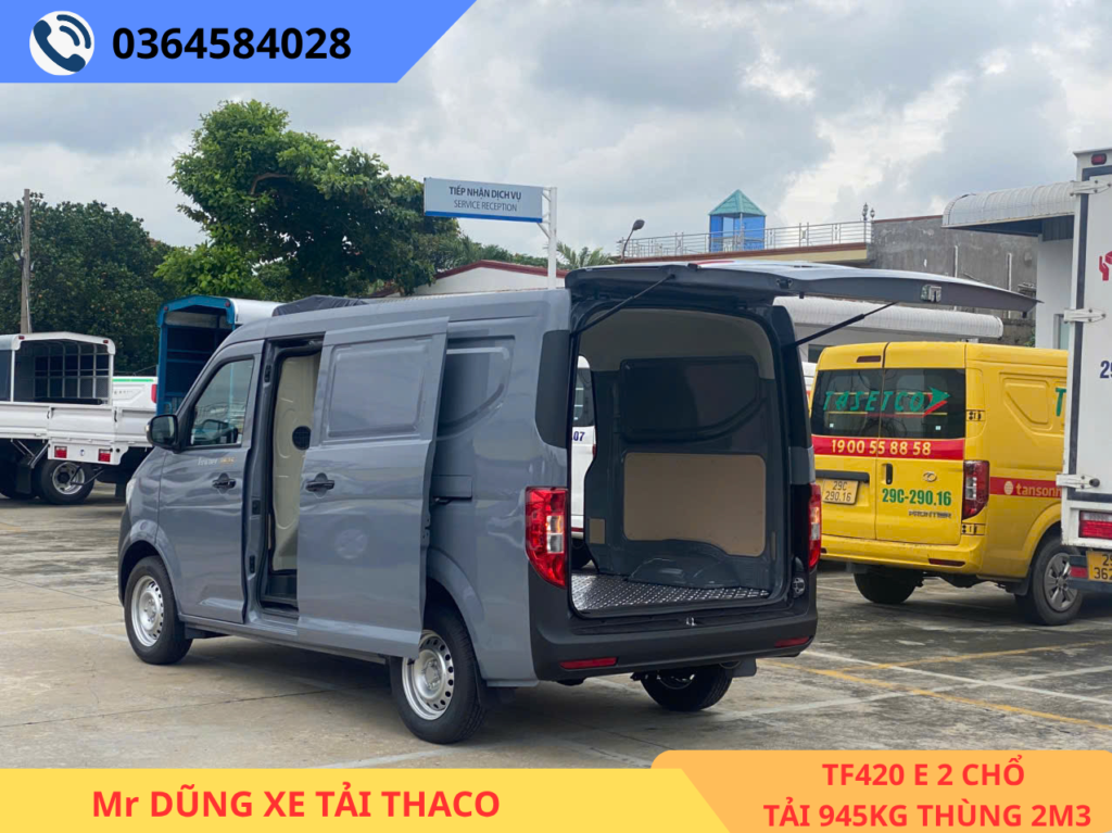 TF420E 2 CHỔ THÙNG 2M3 TẢI 945KG xe tải van thaco tf240e 2 chổ thùng dài 2m3 tải 945kg